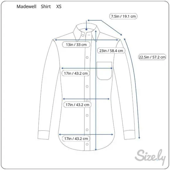 Madewell Shirt Womens Button Long Sleeve Popover Cotton Blue Polka Dot Size XS - Picture 10 of 10